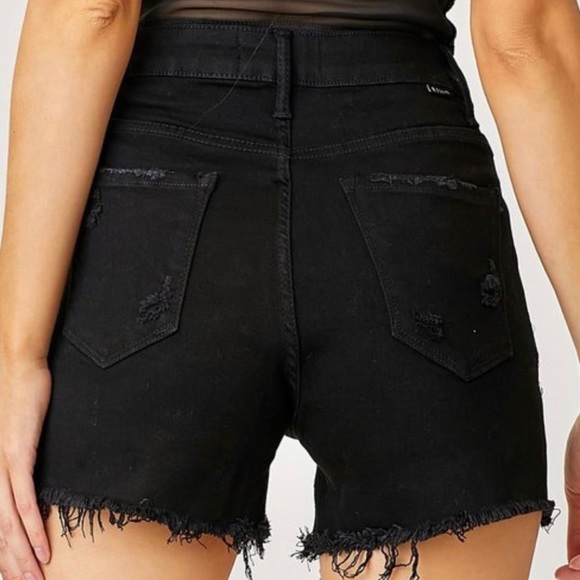 Rockin’ Rhinestones High Rise Distressed Denim Risen Shorts - Picture 3 of 3